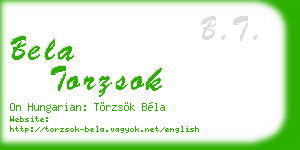 bela torzsok business card